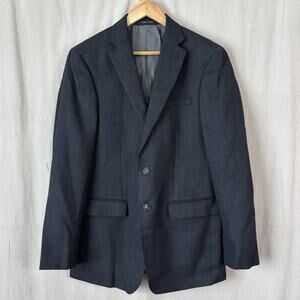 Calvin Klein Macys Men's Store Corpcore Hipster Tweed Blazer Size 38R Wool Navy